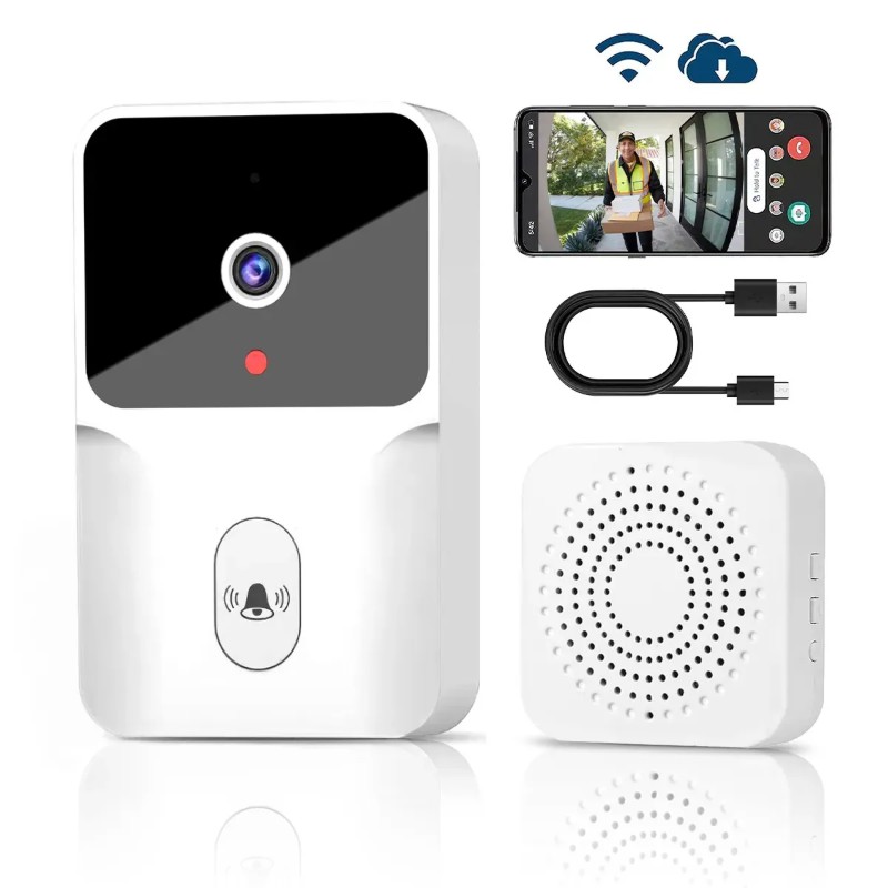 Campainha Sem Fio Tensky Inteligente com Câmera Wi-Fi e Vídeo