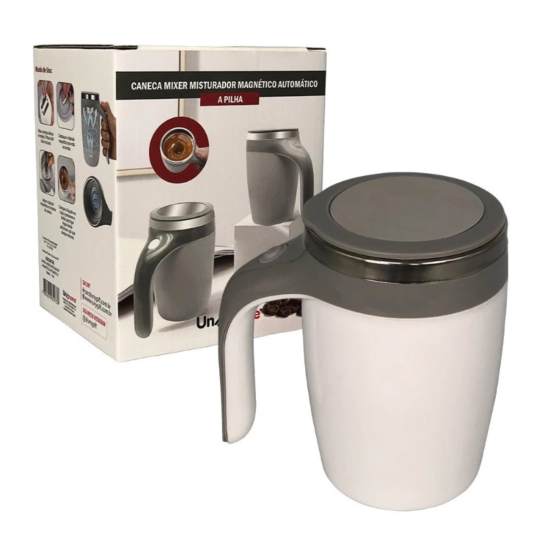 Caneca Mixer Inox Automática Elétrica | Misturador de Bebidas 380ml
