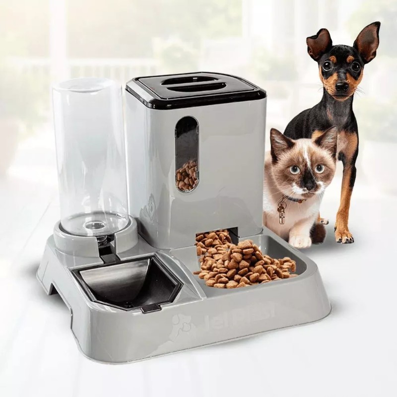 Comedouro e Bebedouro Pet Automático Premium Jel Plast 2 em 1